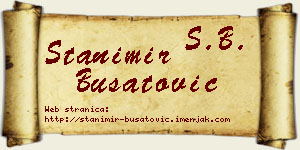 Stanimir Bušatović vizit kartica
